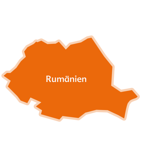 Eine Karte einer Region mit der Aufschrift "Rumänien".